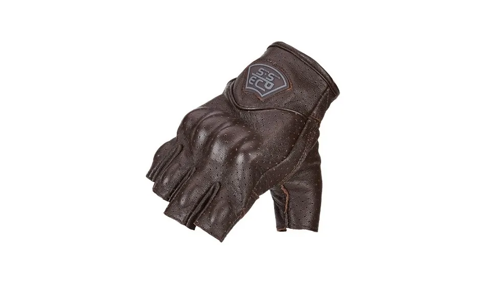 Мотоциклетни ръкавици SSPEC с полупальцами, перфорирани ръкавици от естествена кожа, защитно облекло, ръкавици за мотокрос, летни състезателни ръкавици