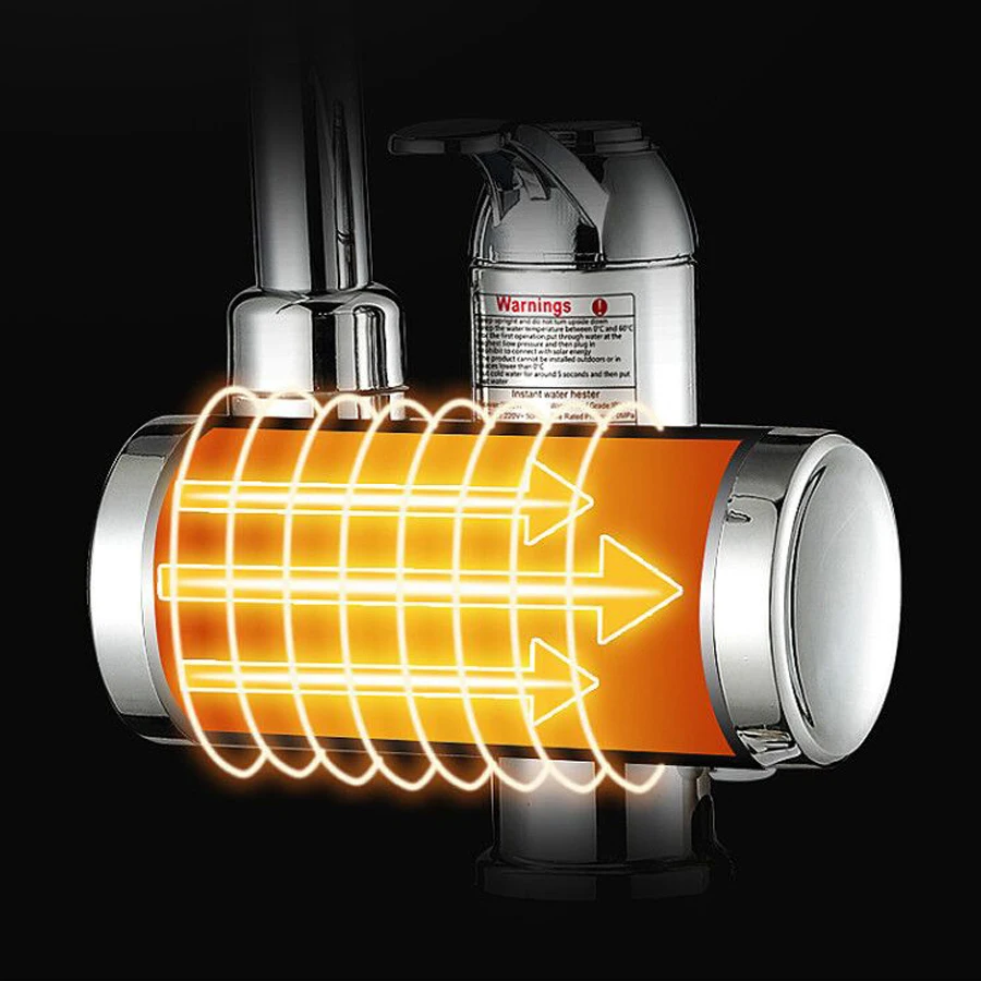 * Електрически бойлер 220 В ЕС от неръждаема стомана, led температурен дисплей с кухненски смесител миг подаване на топла вода без резервоара 3000 W