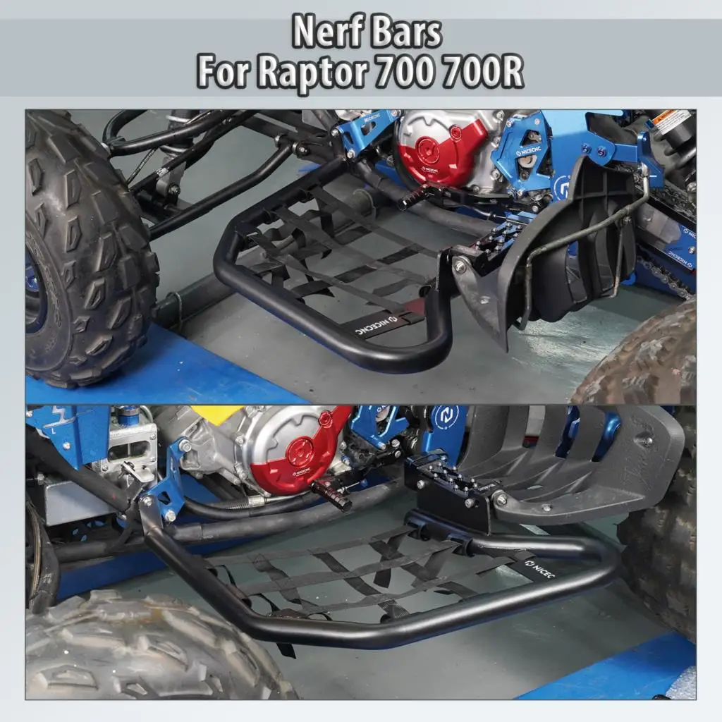 NICECNC ATV Nerf Апликации За Yamaha Raptor 700 700R 2006-2023 2017 Алуминиеви Крака с Предпазни Решетки Аксесоари за Атв