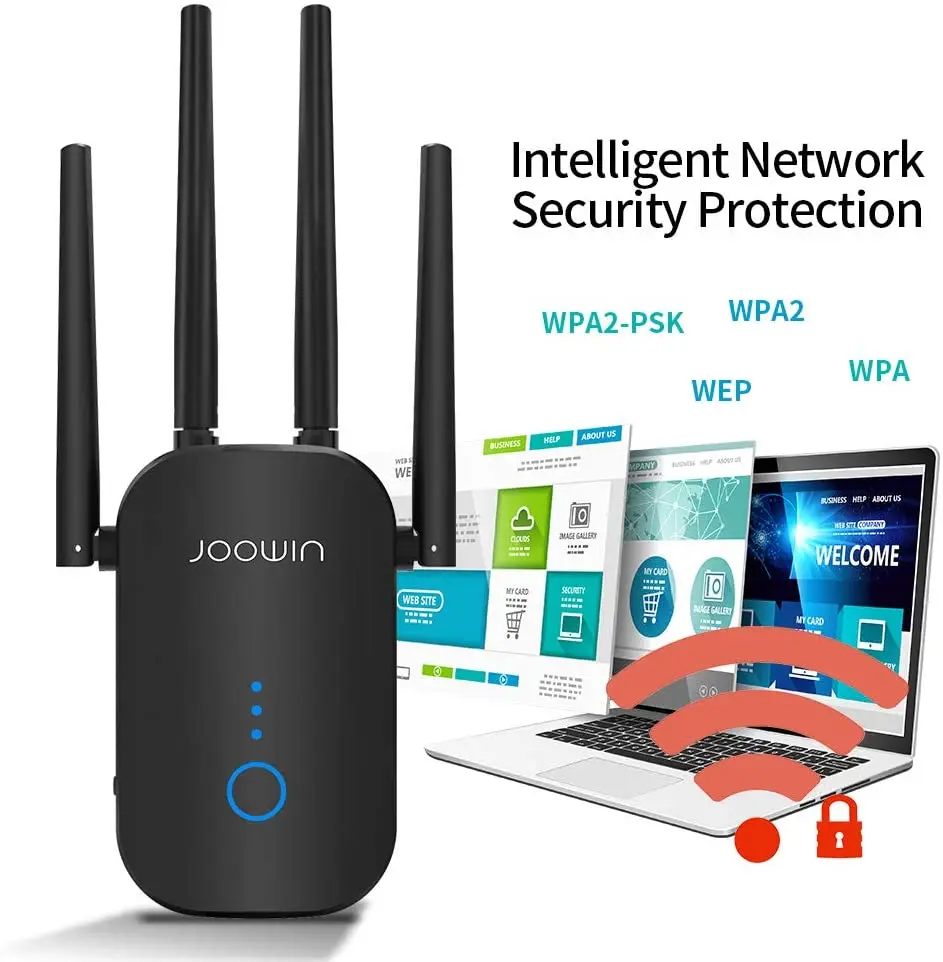 JOOWIN 1200 Мб/с удължителен кабел WiFi Усилвател на Сигнала за Домашно WiFi Ретранслатор двойна лента 2,4 и 5 Ghz JW-WR768AC
