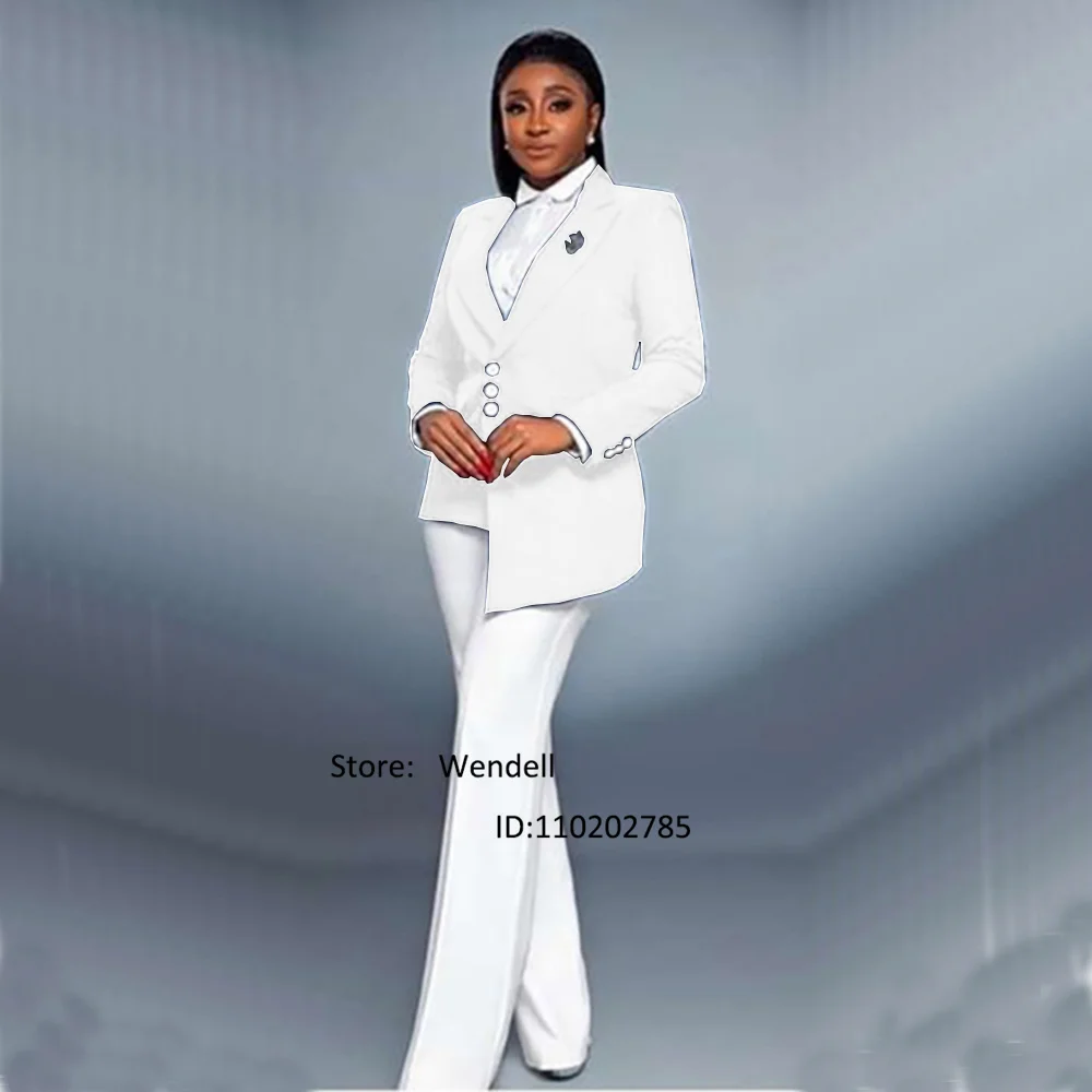 Женски костюм, однобортный бизнес модерен яке с яка + панталони, комплект от две части по поръчка