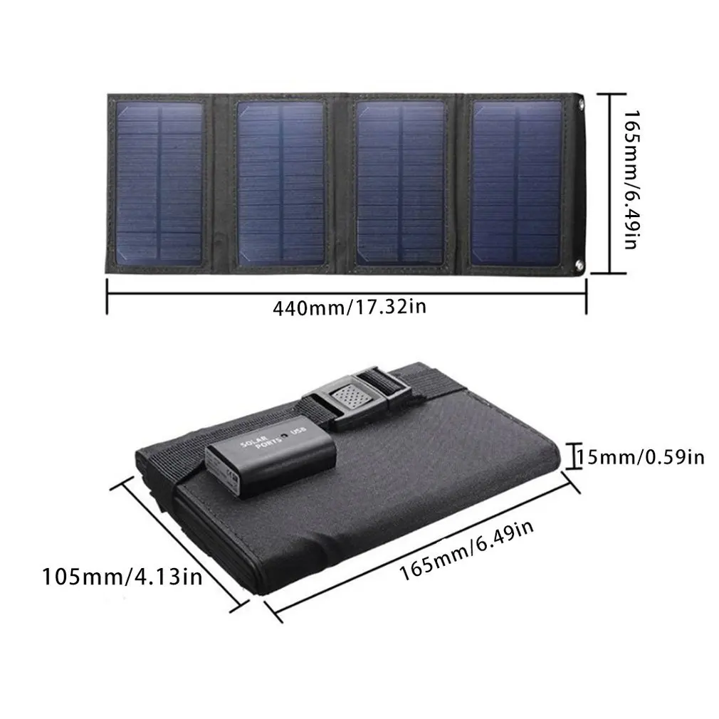 Сгъваема панел за слънчева енергия Sunpower мощност 20 W, Usb зарядно за телефон, туризъм сгъваема панел за слънчева енергия за мобилен телефон на открито