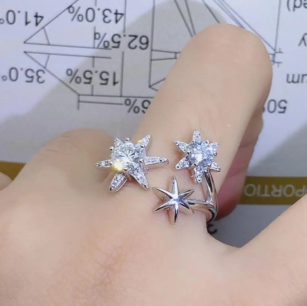KJJEAXCMY изискани бижута от сребро 925 проба, инкрустированное диамантен пръстен Mosang, женски пръстен, подкрепа за откриване, модерен благороден